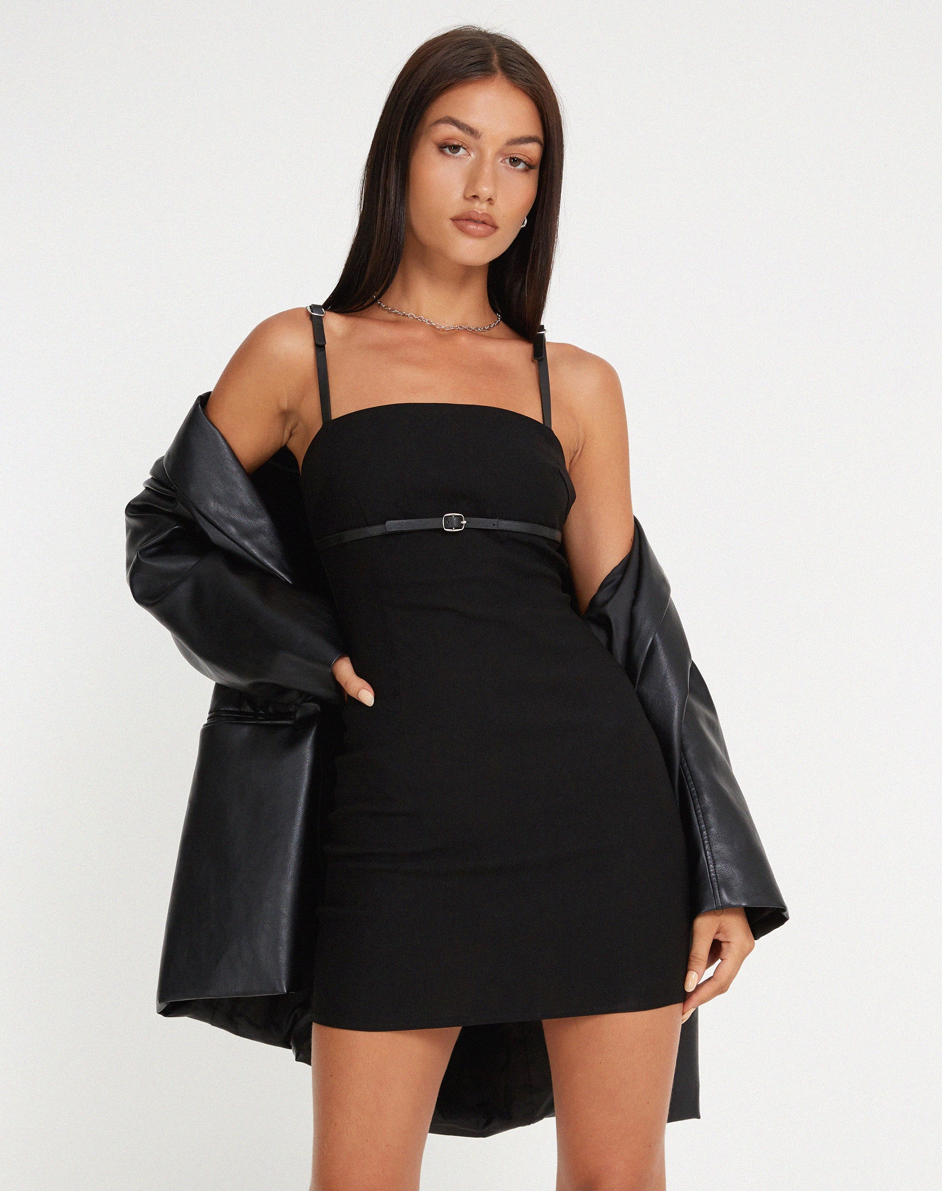 Afbeelding van Saoirse Mini Dress in Tailoring Black