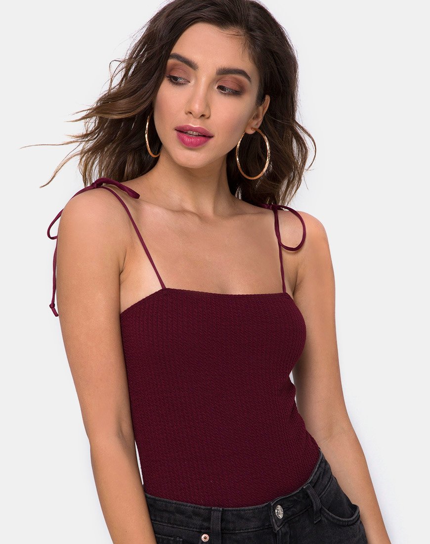 Afbeelding van Sarela Bodice in Rib Bourgondië
