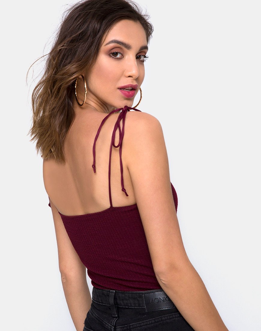 Afbeelding van Sarela Bodice in Rib Bourgondië