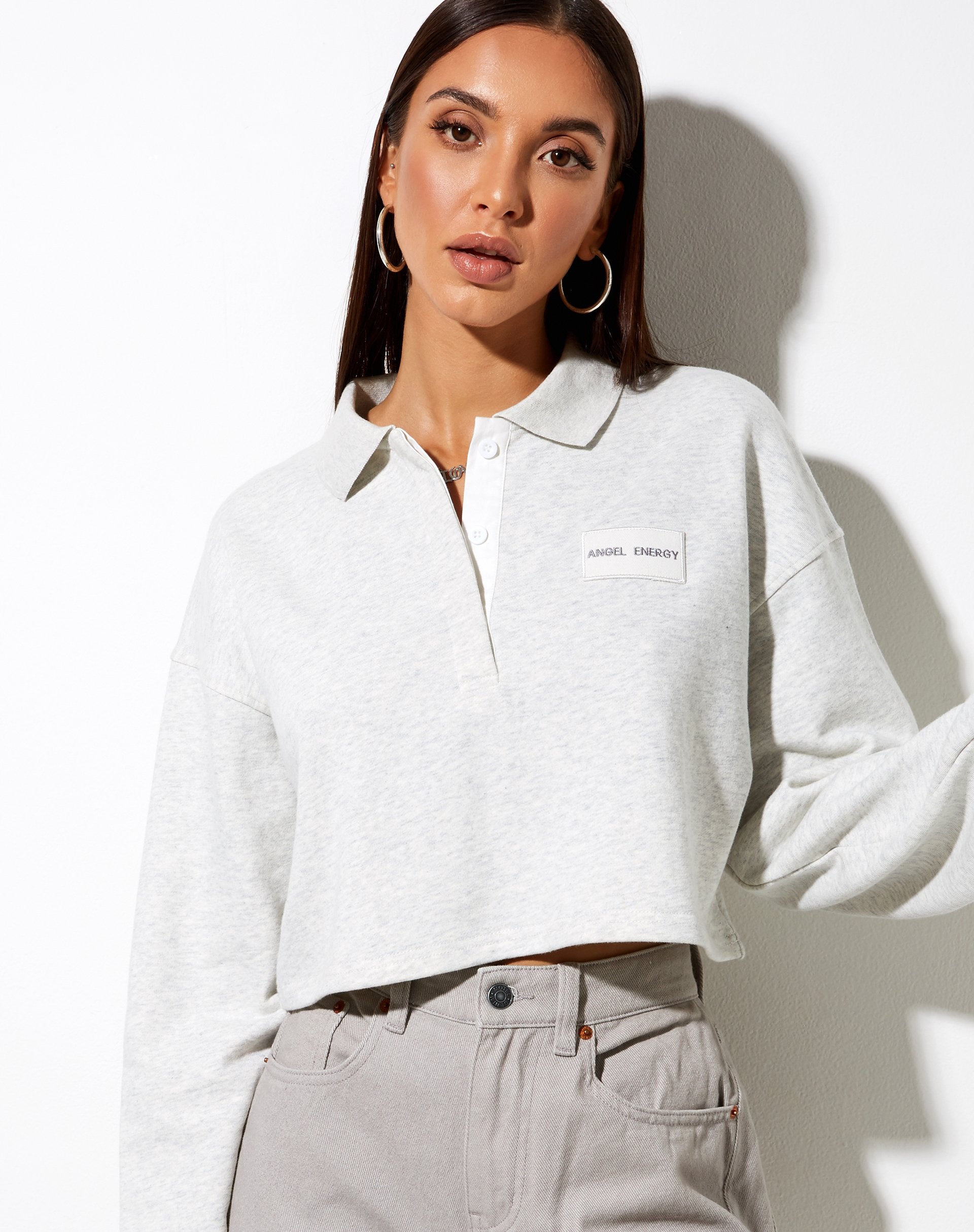 Afbeelding van Saria Crop Top in Grey Wash Angel Energy Label