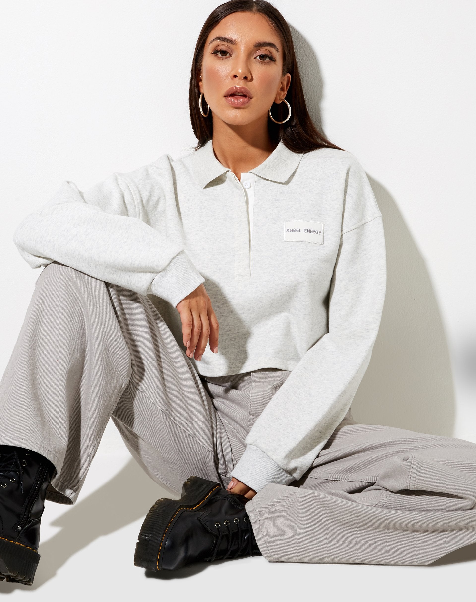Afbeelding van Saria Crop Top in Grey Wash Angel Energy Label
