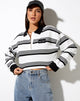 Afbeelding van Saria Crop Top in zwart streep Angel Energy Label