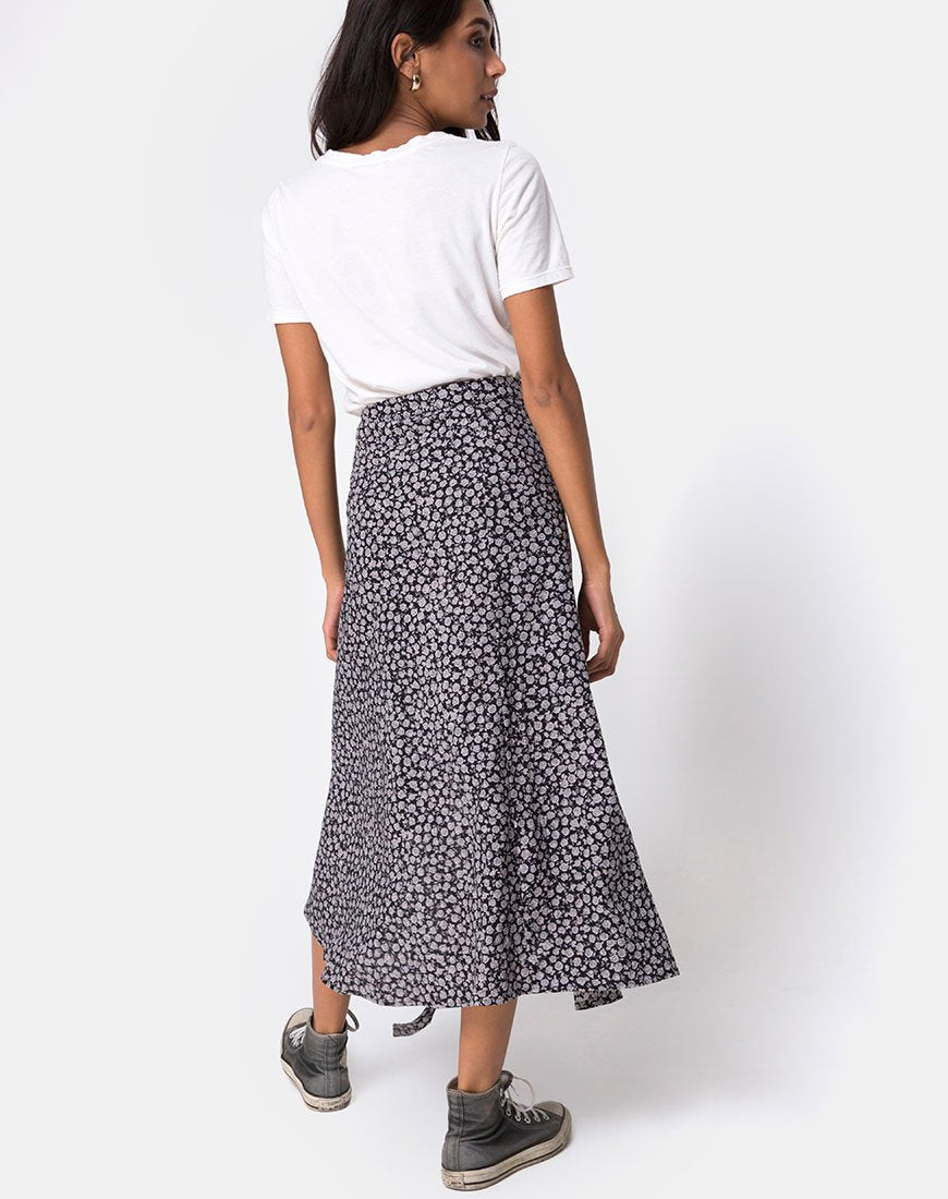 Afbeelding van Satha rok in Ditsy Rose Zwart