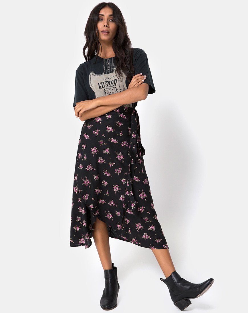 Afbeelding van Satha Midi rok in Sohey Rose Zwart