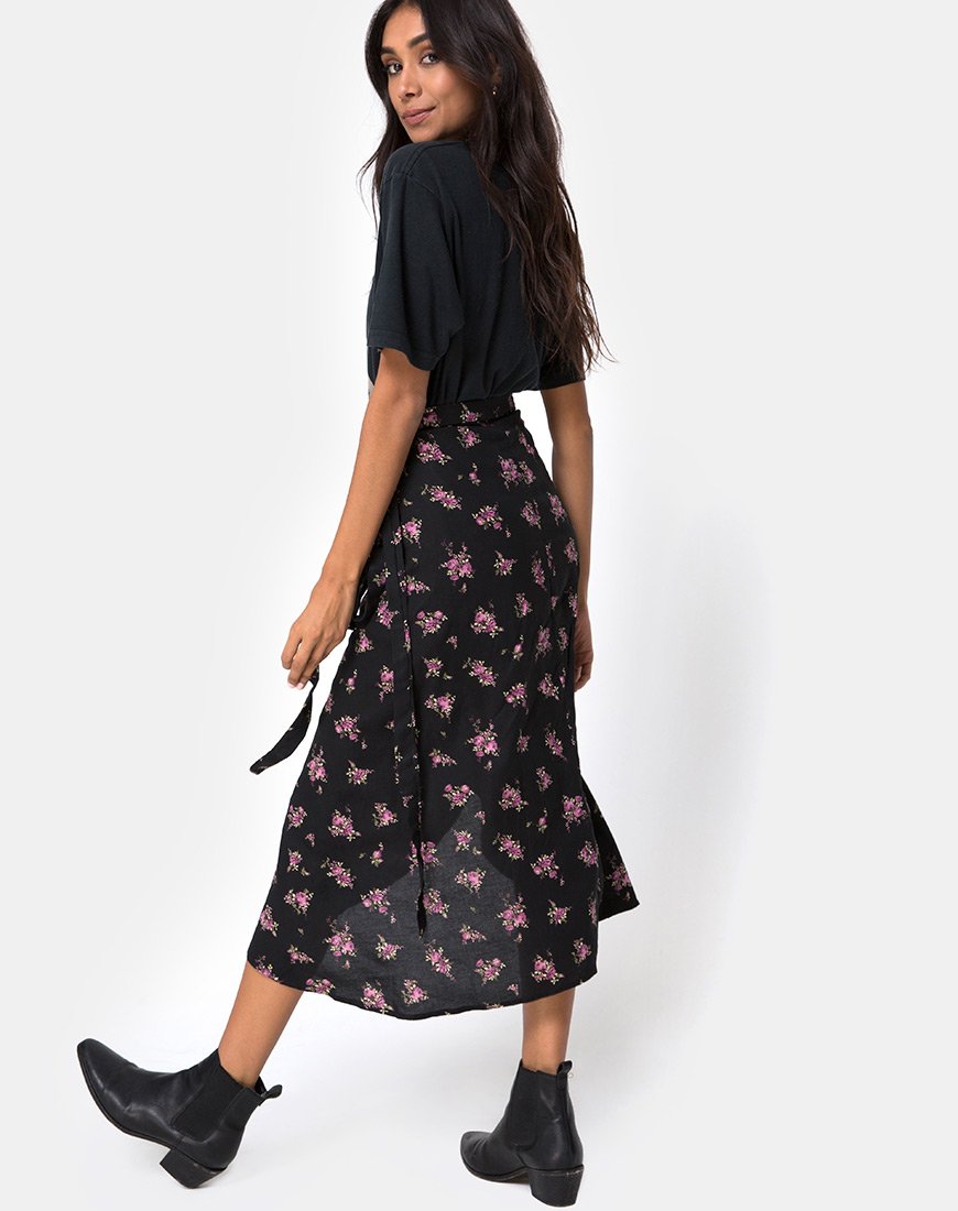 Afbeelding van Satha Midi rok in Sohey Rose Zwart
