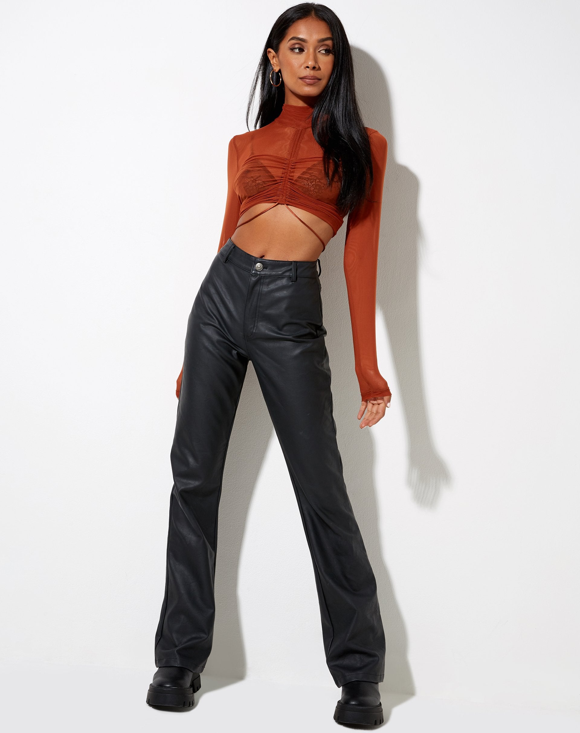 Afbeelding van Sauja Crop Top in Mesh Brick