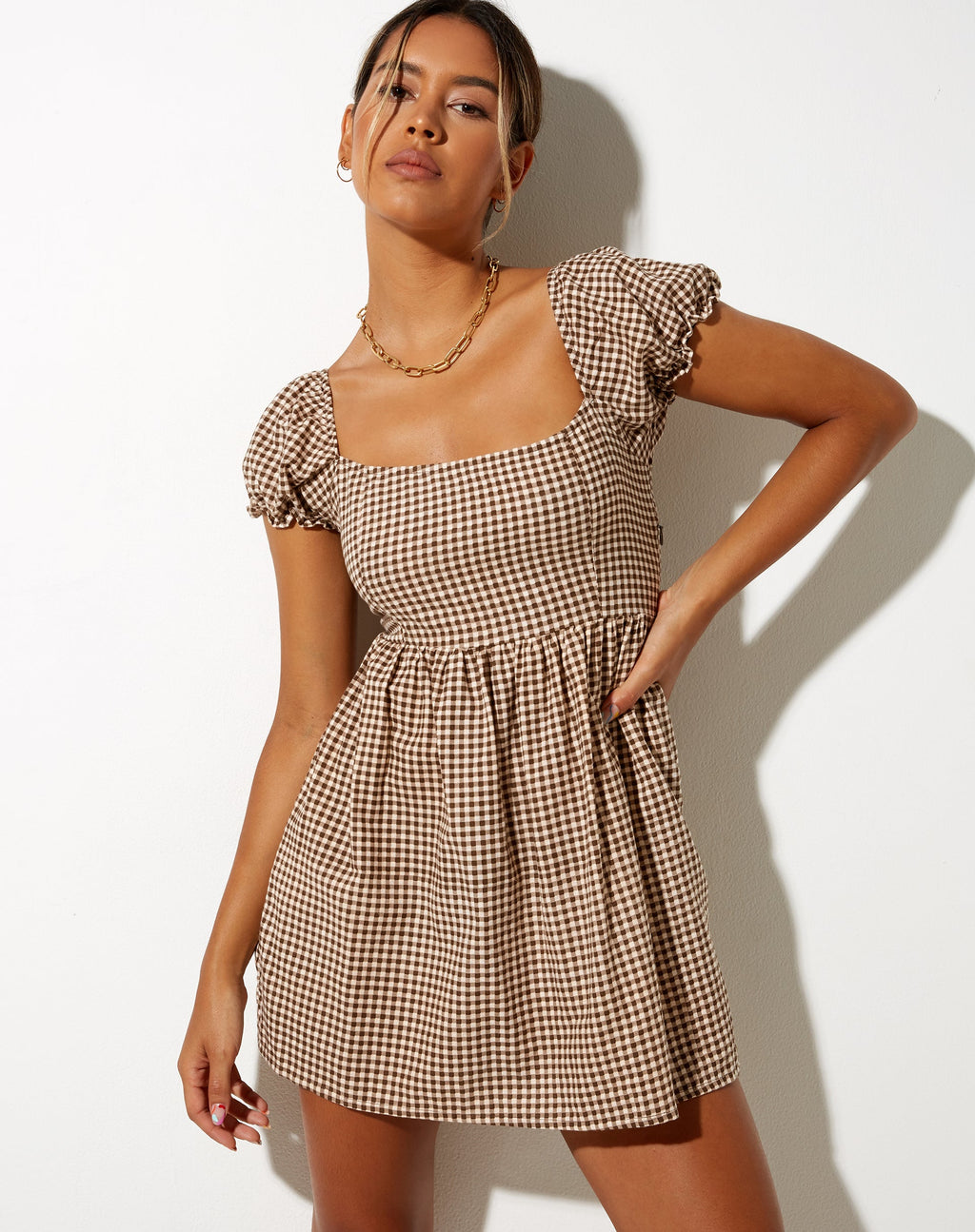 Saunder Skater Jurk in Mini Gingham