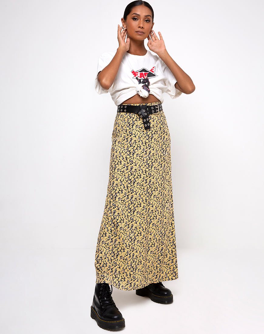 Afbeelding van Sayan Rok in Mini Bloom Geel