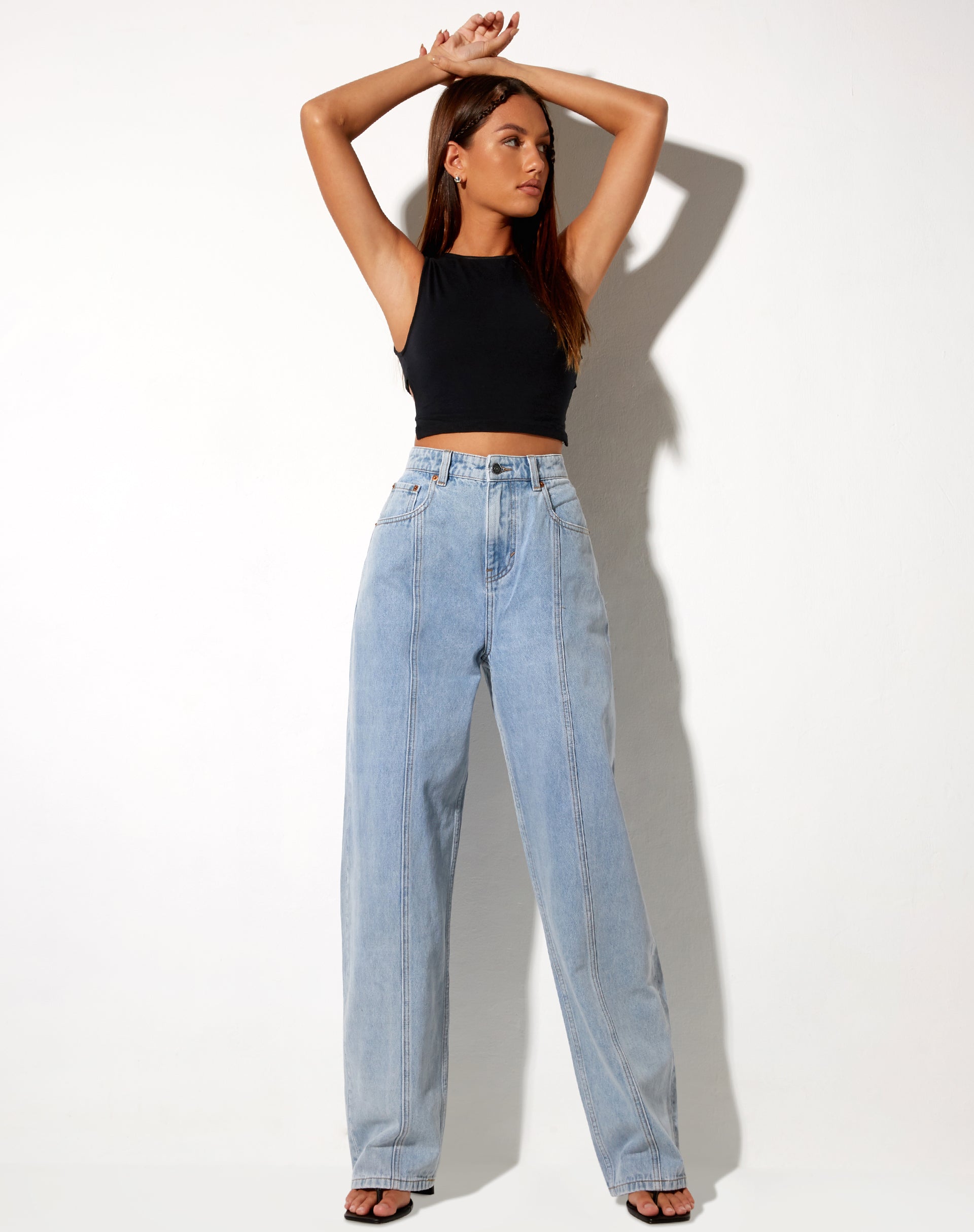 Afbeelding van Seam Parallel Jeans in Light Wash Blue