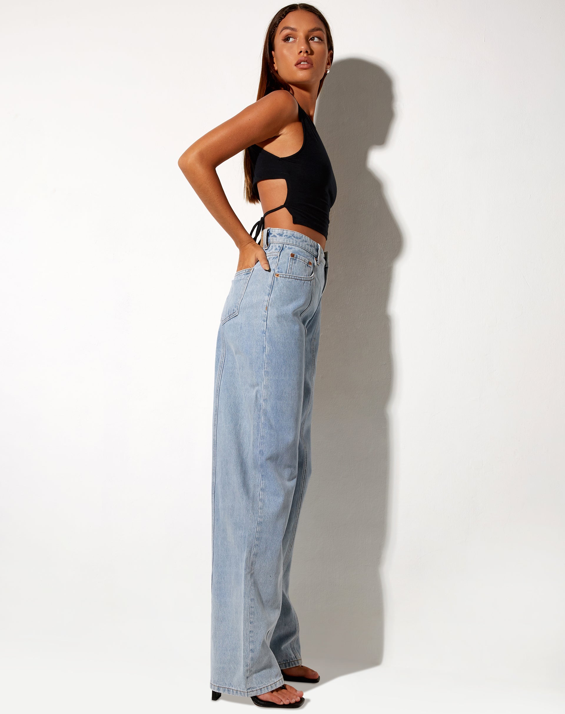 Afbeelding van Seam Parallel Jeans in Light Wash Blue
