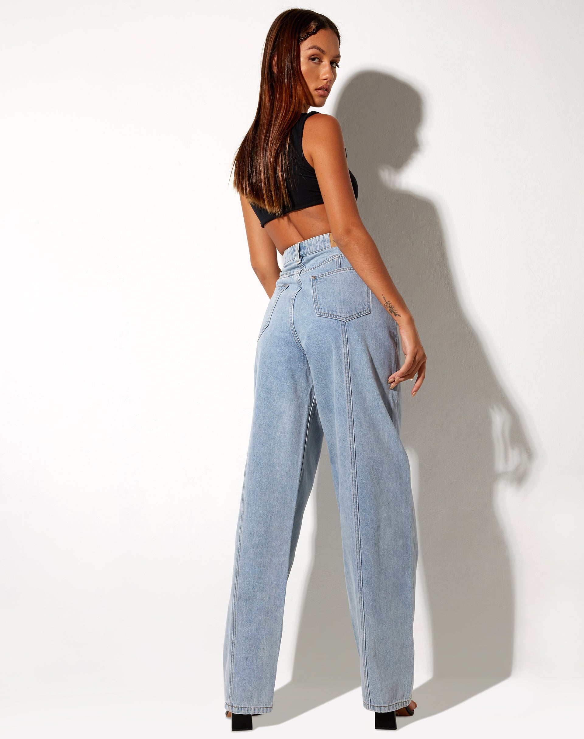 Afbeelding van Seam Parallel Jeans in Light Wash Blue