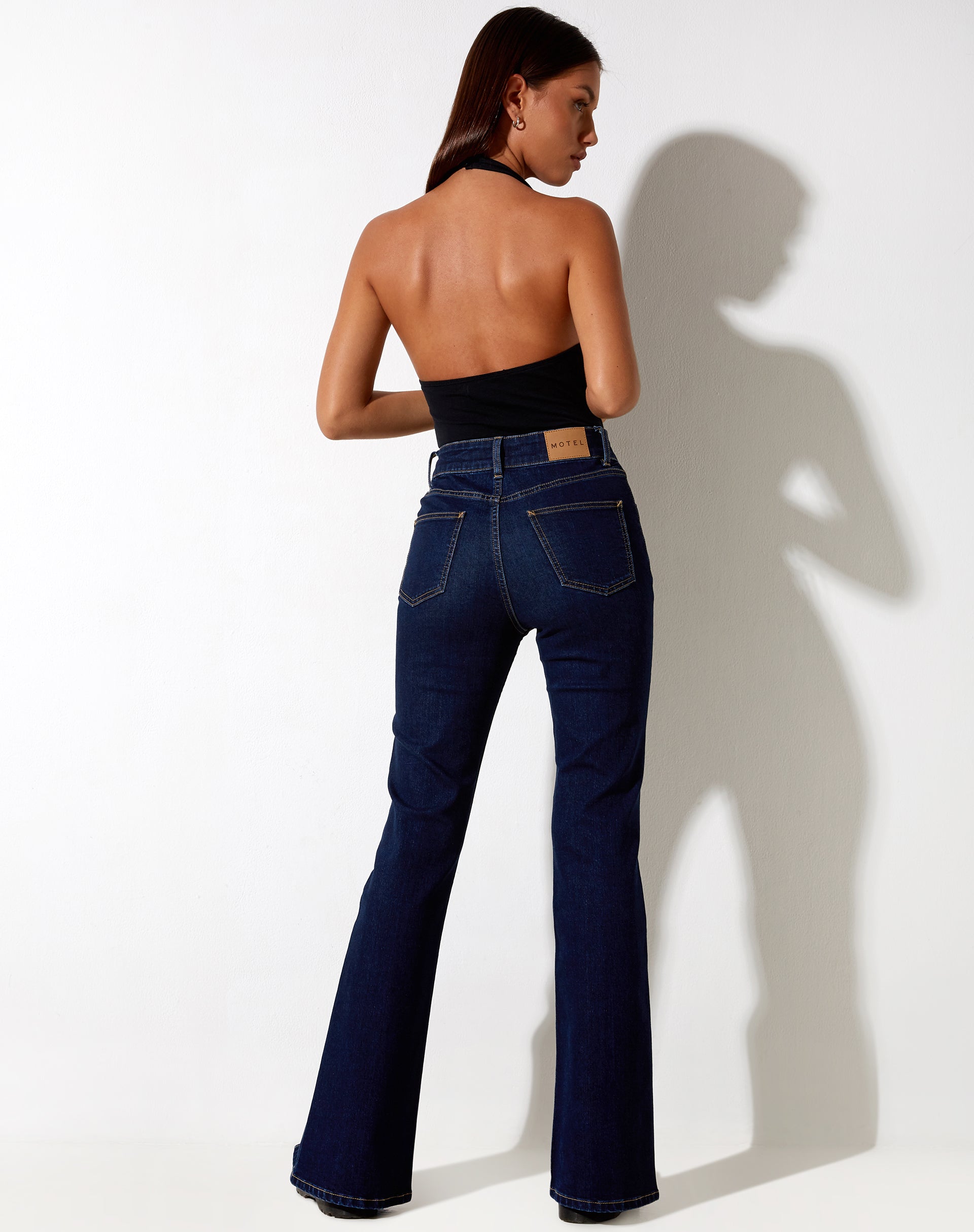 Afbeelding van Seam Split Jeans in Indigoblauw