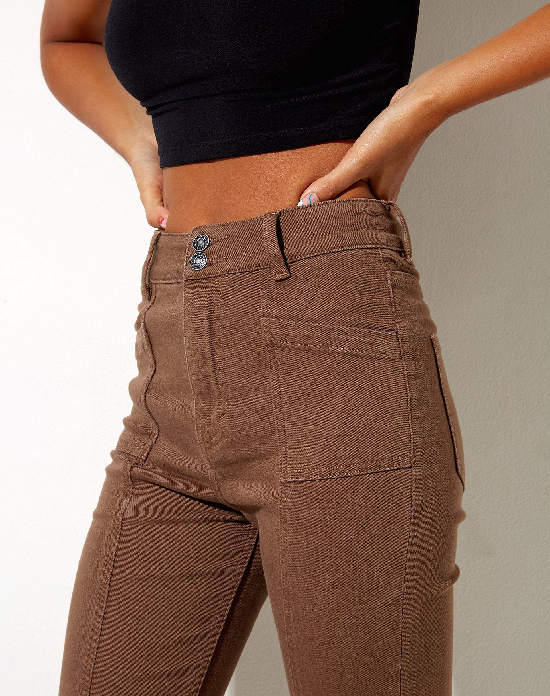 Afbeelding van Seam Split Jeans in Rich Brown