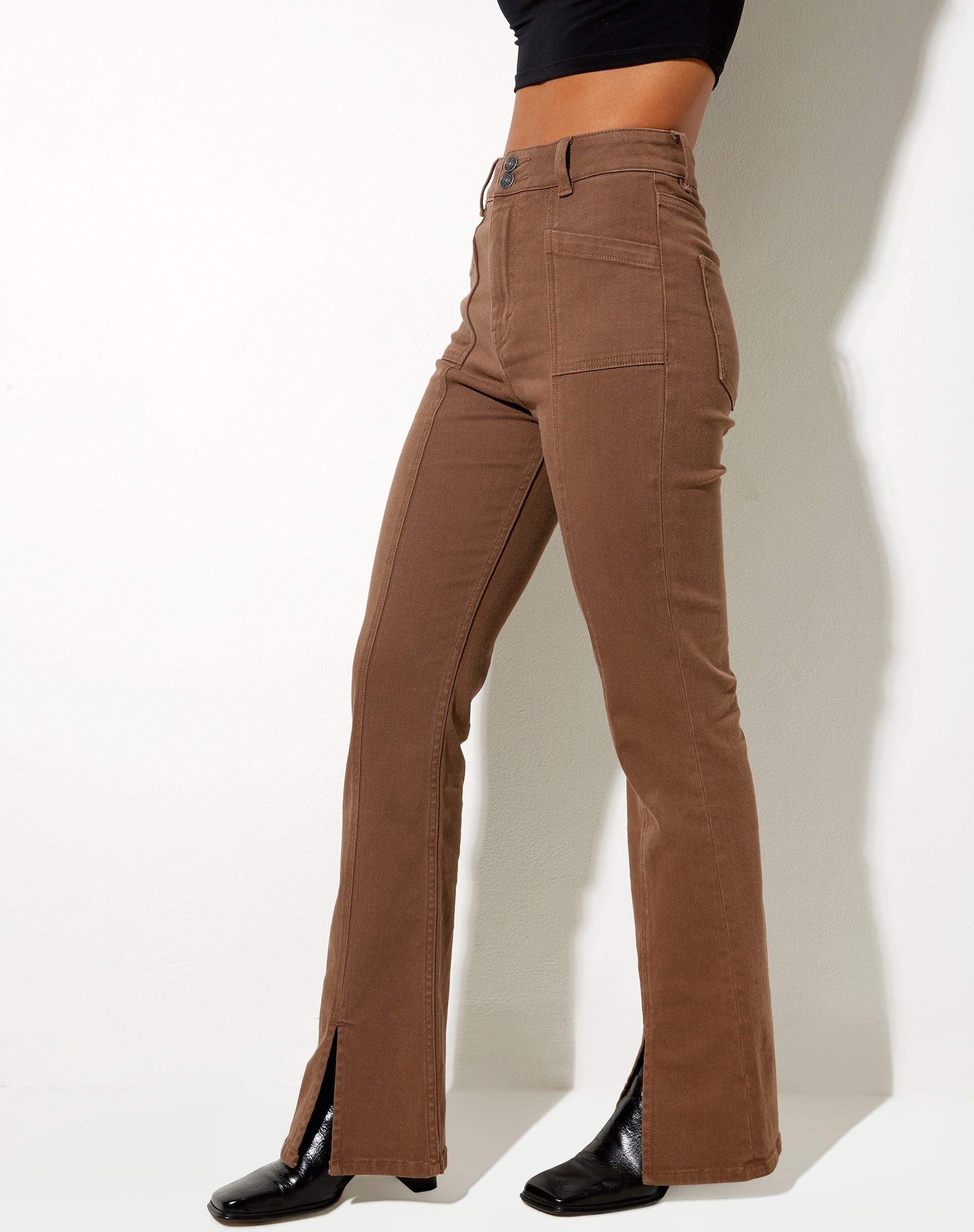 Afbeelding van Seam Split Jeans in Rich Brown