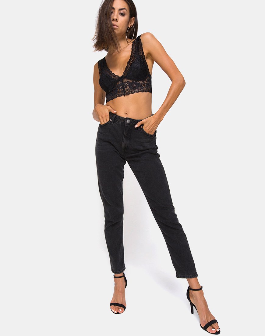 Afbeelding van Sejie Bralet Crop in kant Zwart