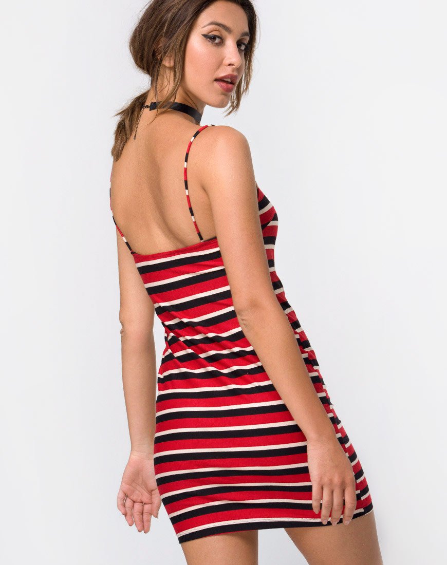 Selah Bodycon Jurk in Horizontale Sunset Streep