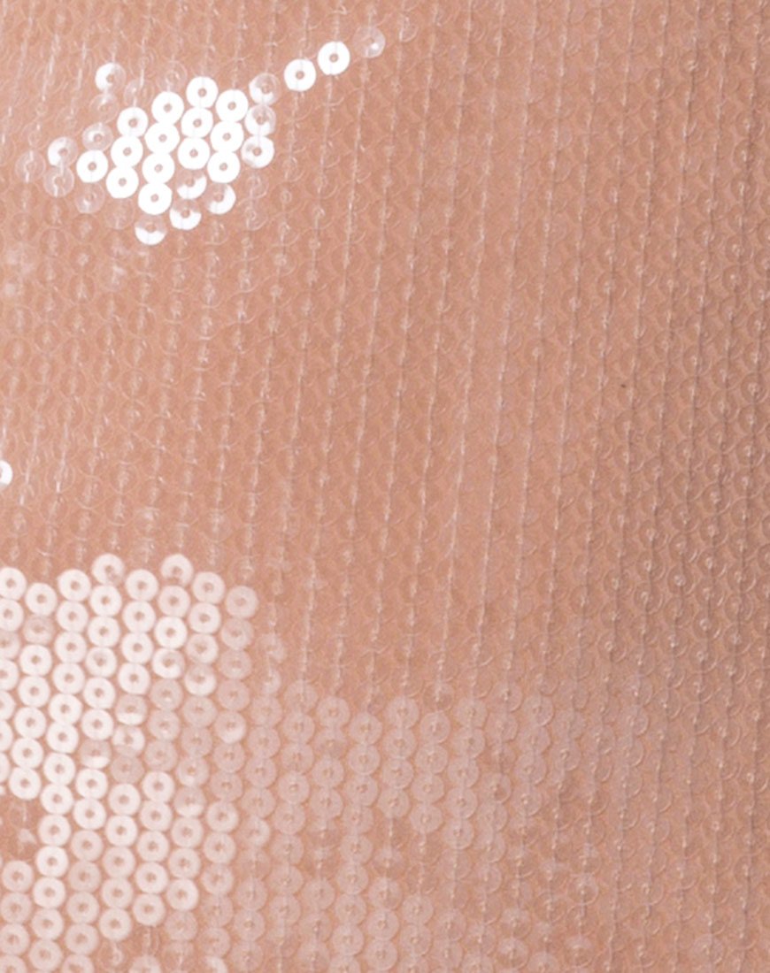 Afbeelding van Selah Bodycon Jurk in Camel met Heldere Pailletten