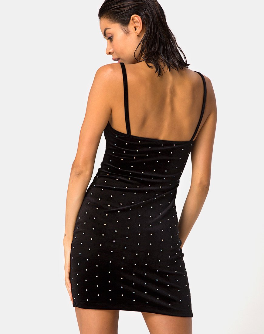 Afbeelding van Selah Bodycon Jurk in Diamante Zwart