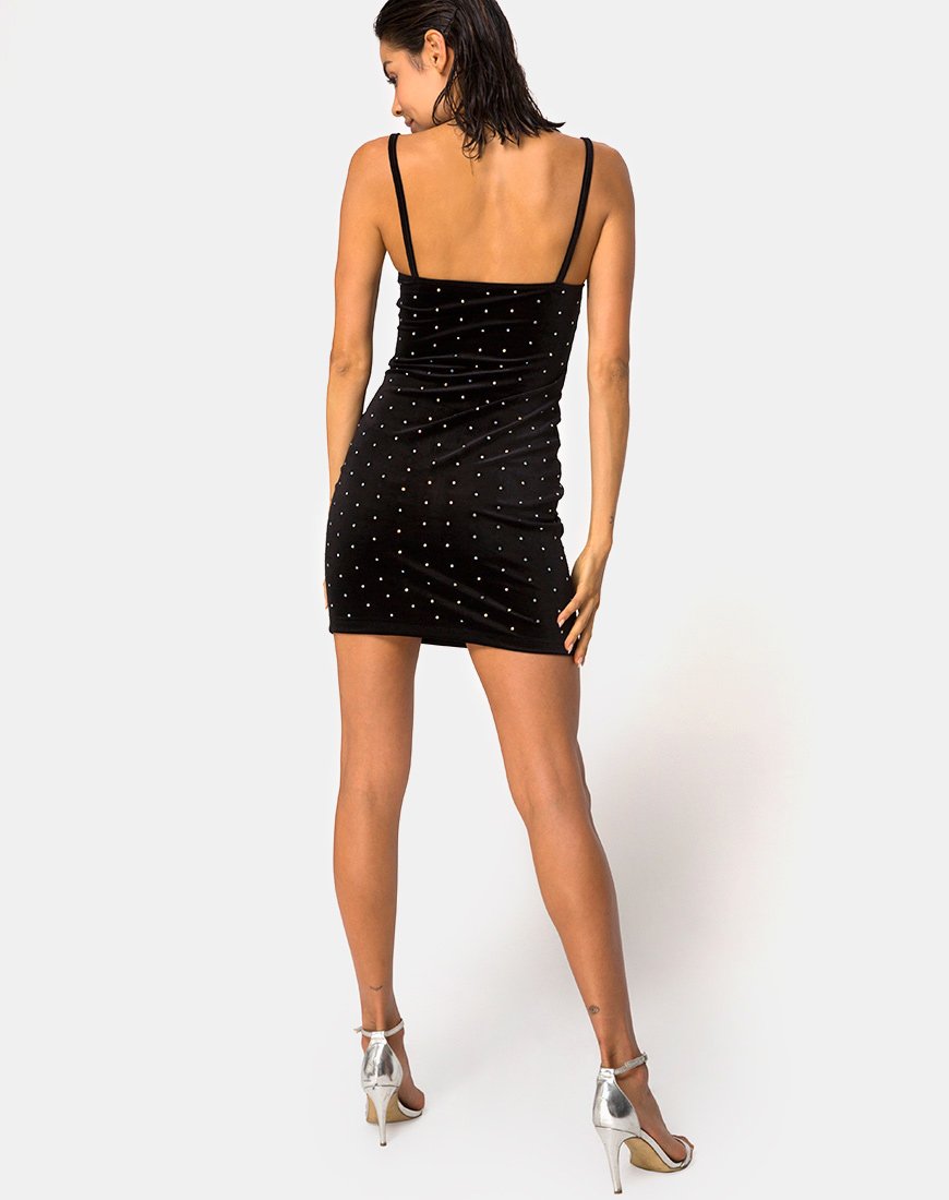 Afbeelding van Selah Bodycon Jurk in Diamante Zwart