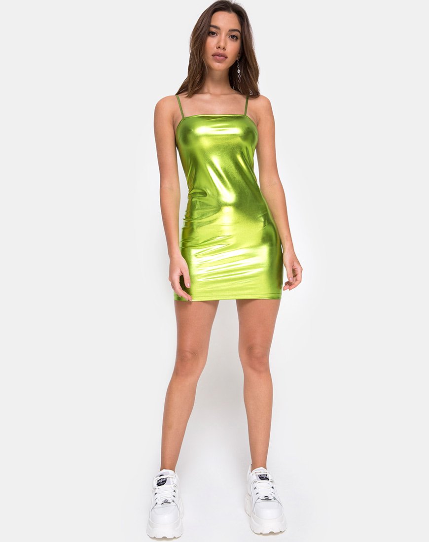 Afbeelding van Selah jurk in metallic groen