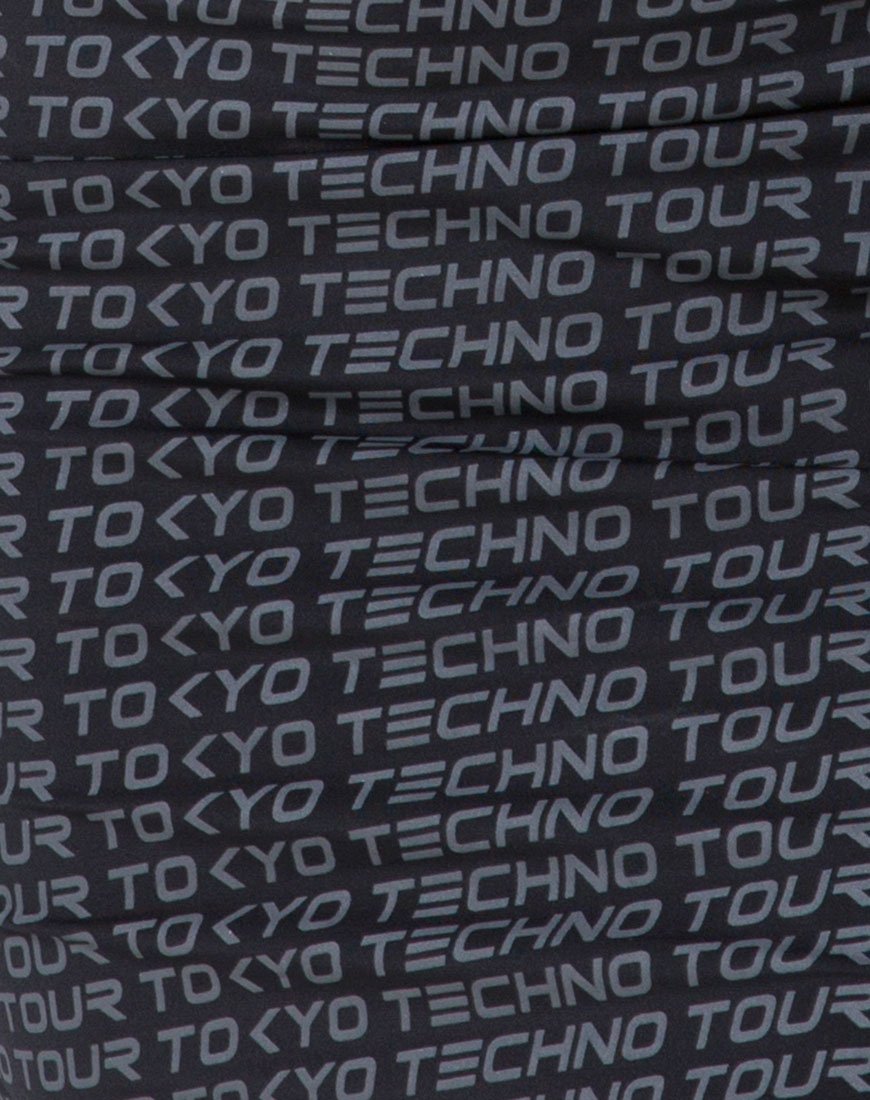 Afbeelding van Selah Bodycon Jurk in Tokyo Techno Tour Zwart