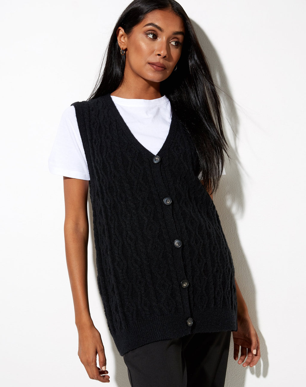 Selvi Cardi in gebreid zwart