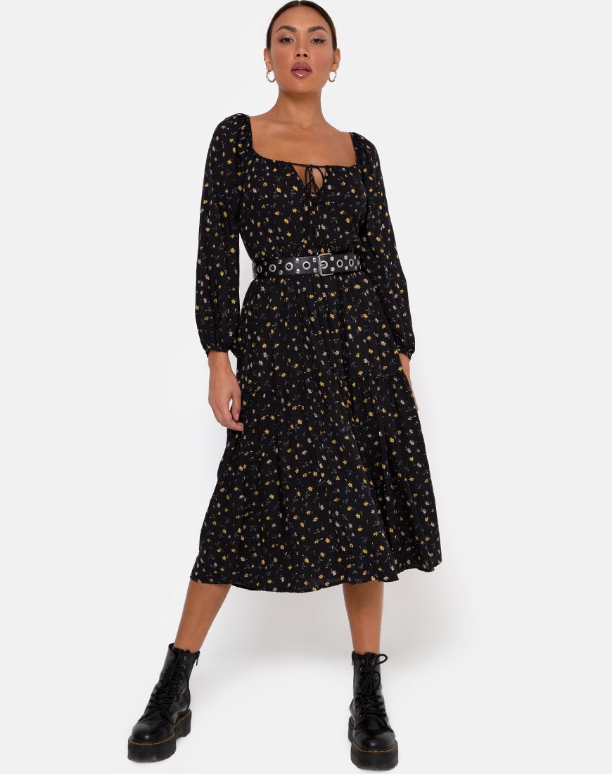 Senora Jurk in Pretty Petal Zwart