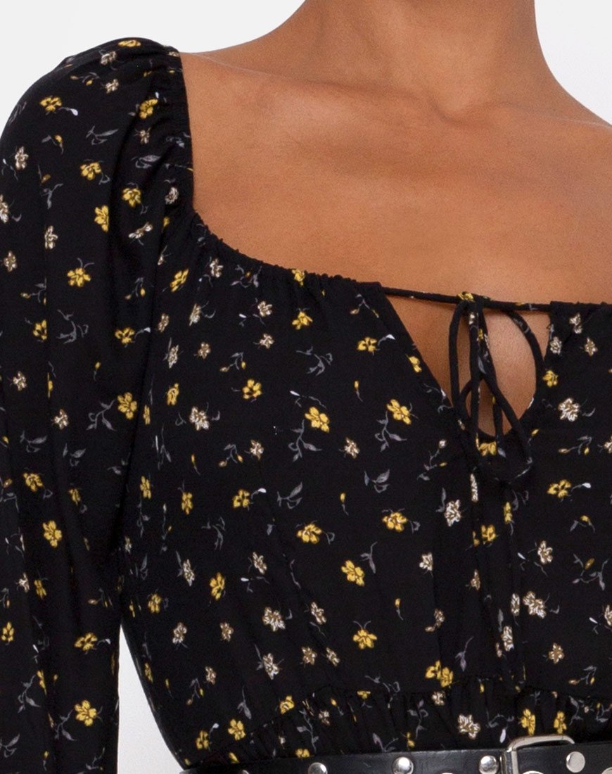 Afbeelding van Senora Jurk in Pretty Petal Zwart