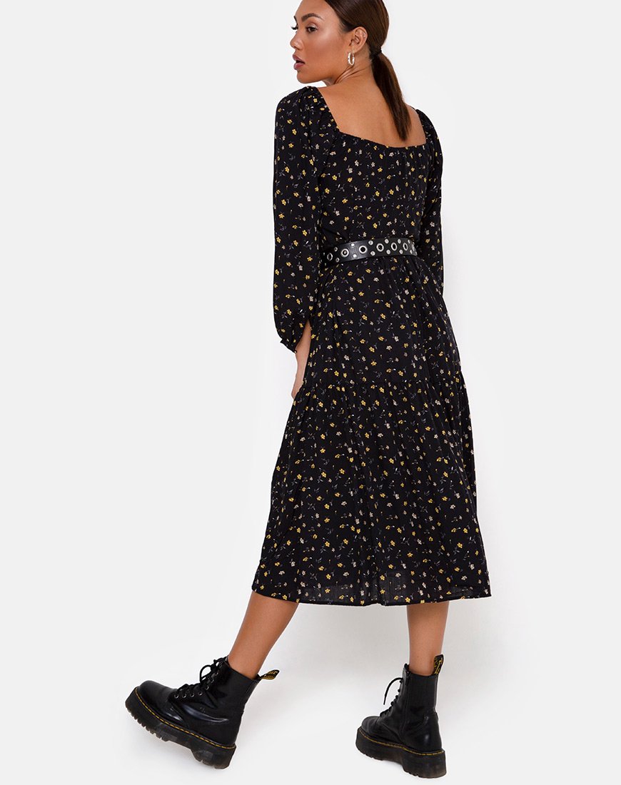 Afbeelding van Senora Jurk in Pretty Petal Zwart
