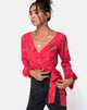Afbeelding van Sepra Wrap Top in Rouge Rose Pink