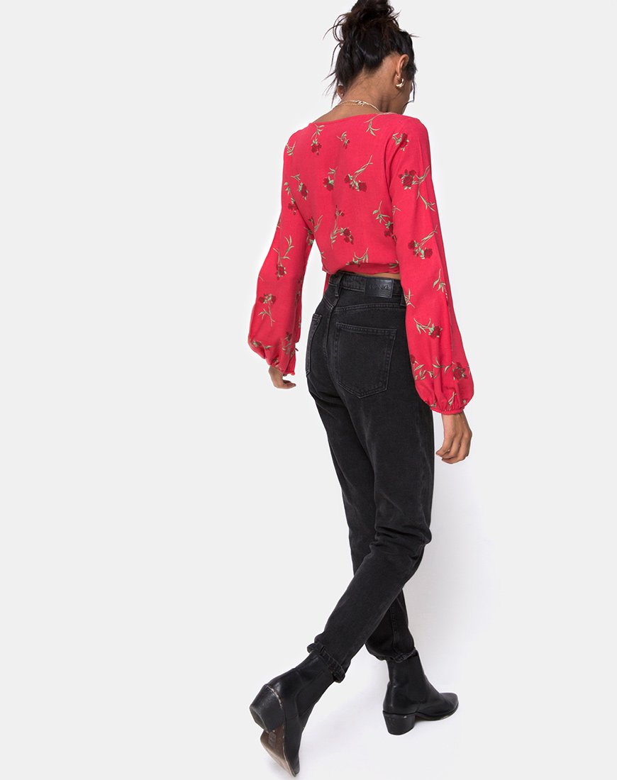 Afbeelding van Sepra Wrap Top in Rouge Rose Pink