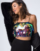 Afbeelding van Cadence Crop Top in Tear Drop Sequin Pink Oil