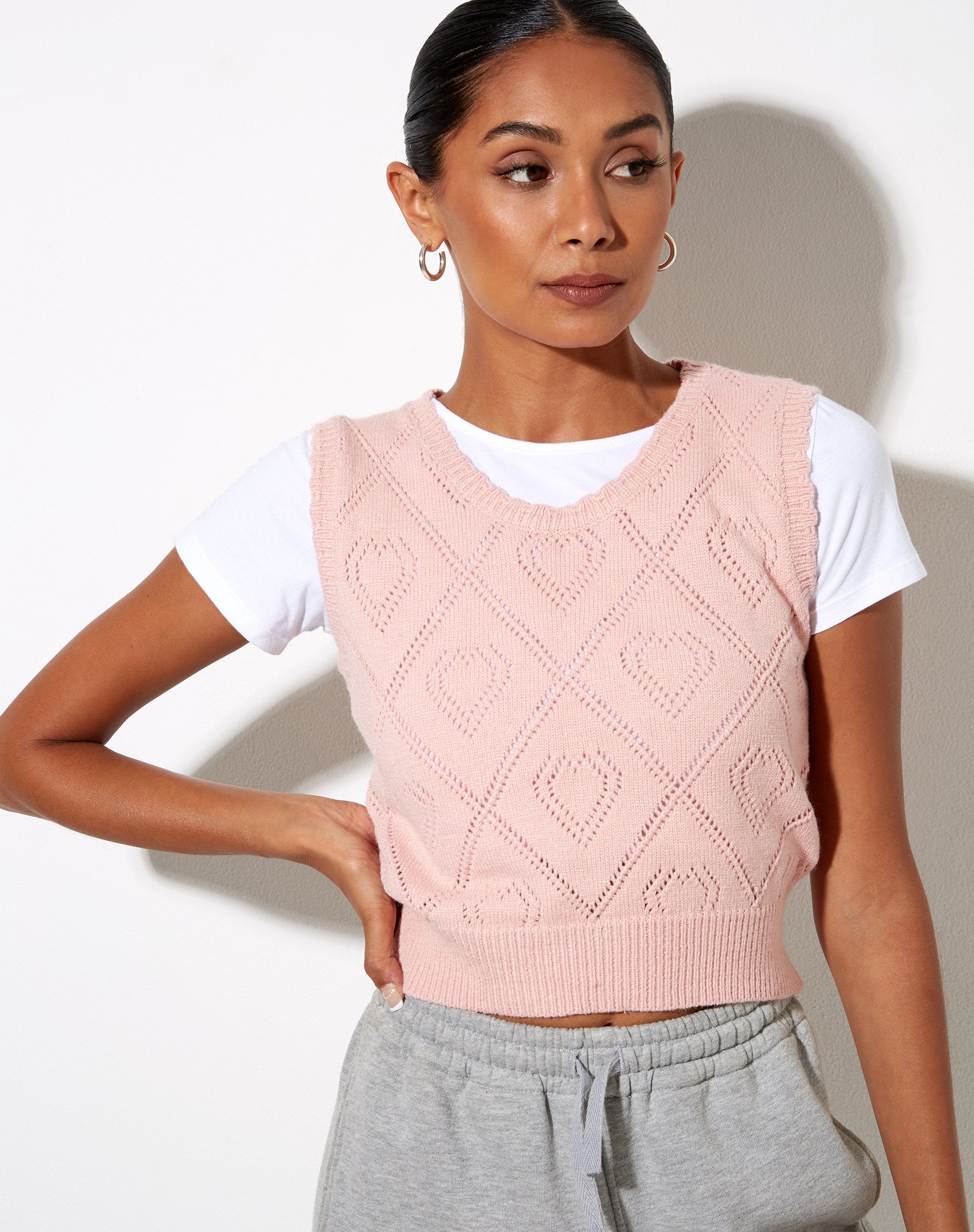 Afbeelding van Shala Tanktop in Diamant en Hart Roze