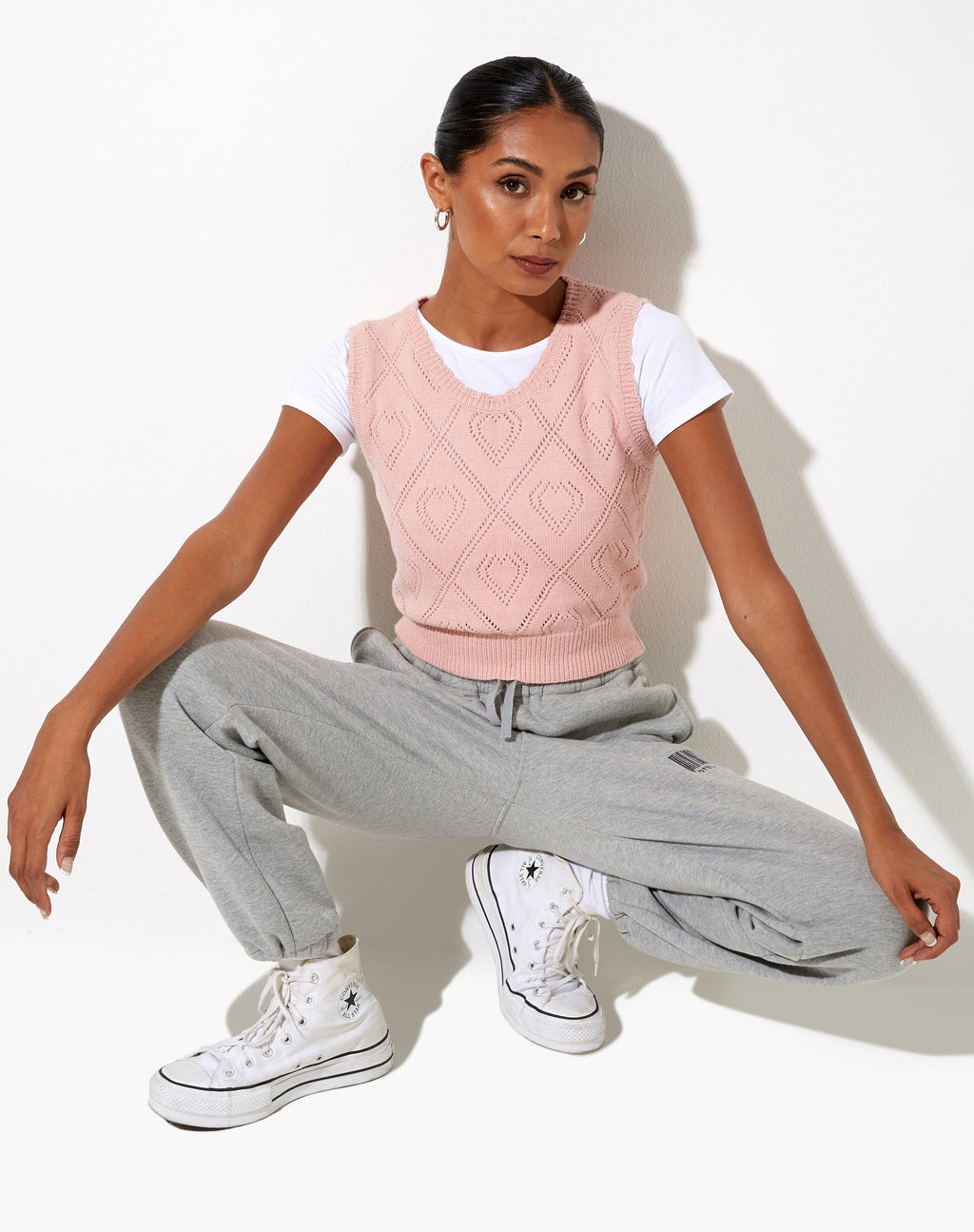 Shala Tanktop in Diamant en Hart Roze