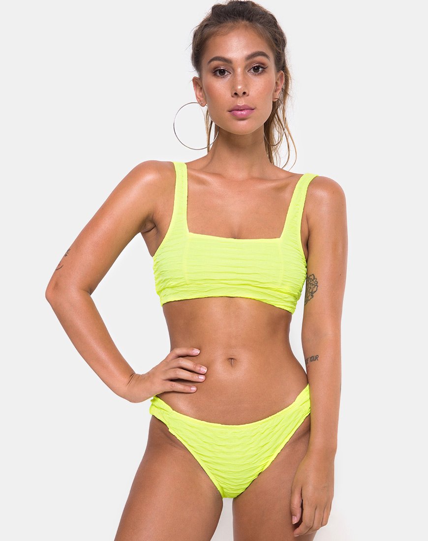Afbeelding van Shani Bikinibroekje in 80s Crinkle Sour Lime