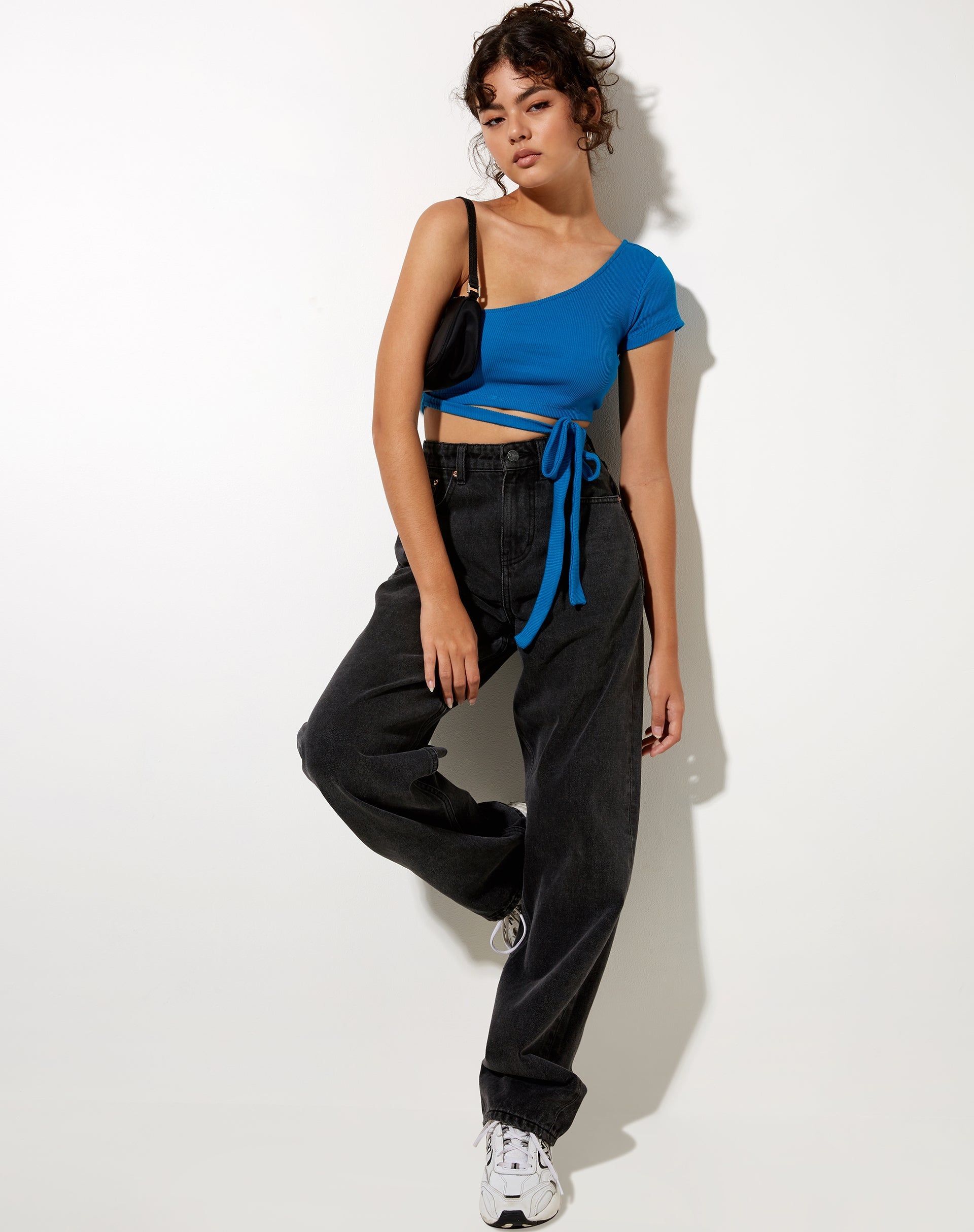 Afbeelding van Shanon Gewatteerde Top in Rib Aqua