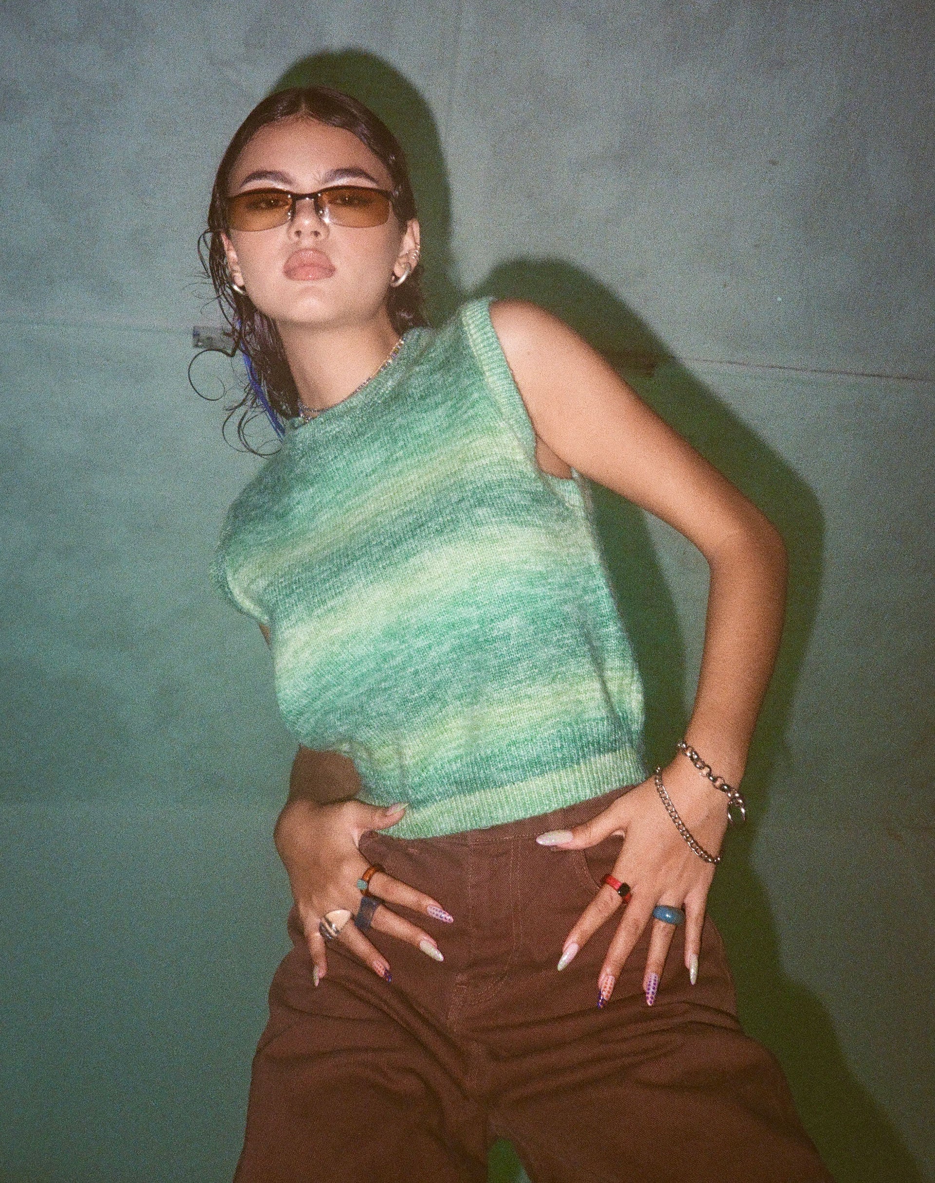 Afbeelding van MOTEL X OLIVIA NEILL Shaya Tanktop in gebreid groen