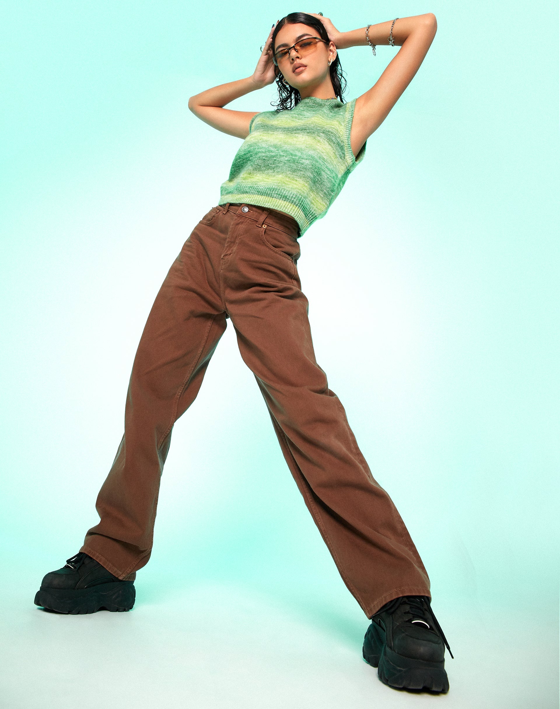 Afbeelding van MOTEL X OLIVIA NEILL Parallel Jeans in Rijkbruin