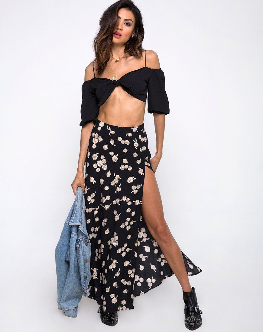 Shayk Maxi rok in Grunge Daisy Floral
