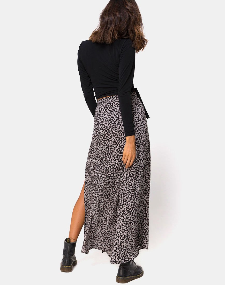 Afbeelding van Shayk Maxi rok in Ditsy Rose Zwart