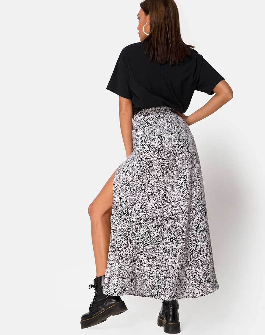 Shayk Midi rok in Leo Spot zwart-wit