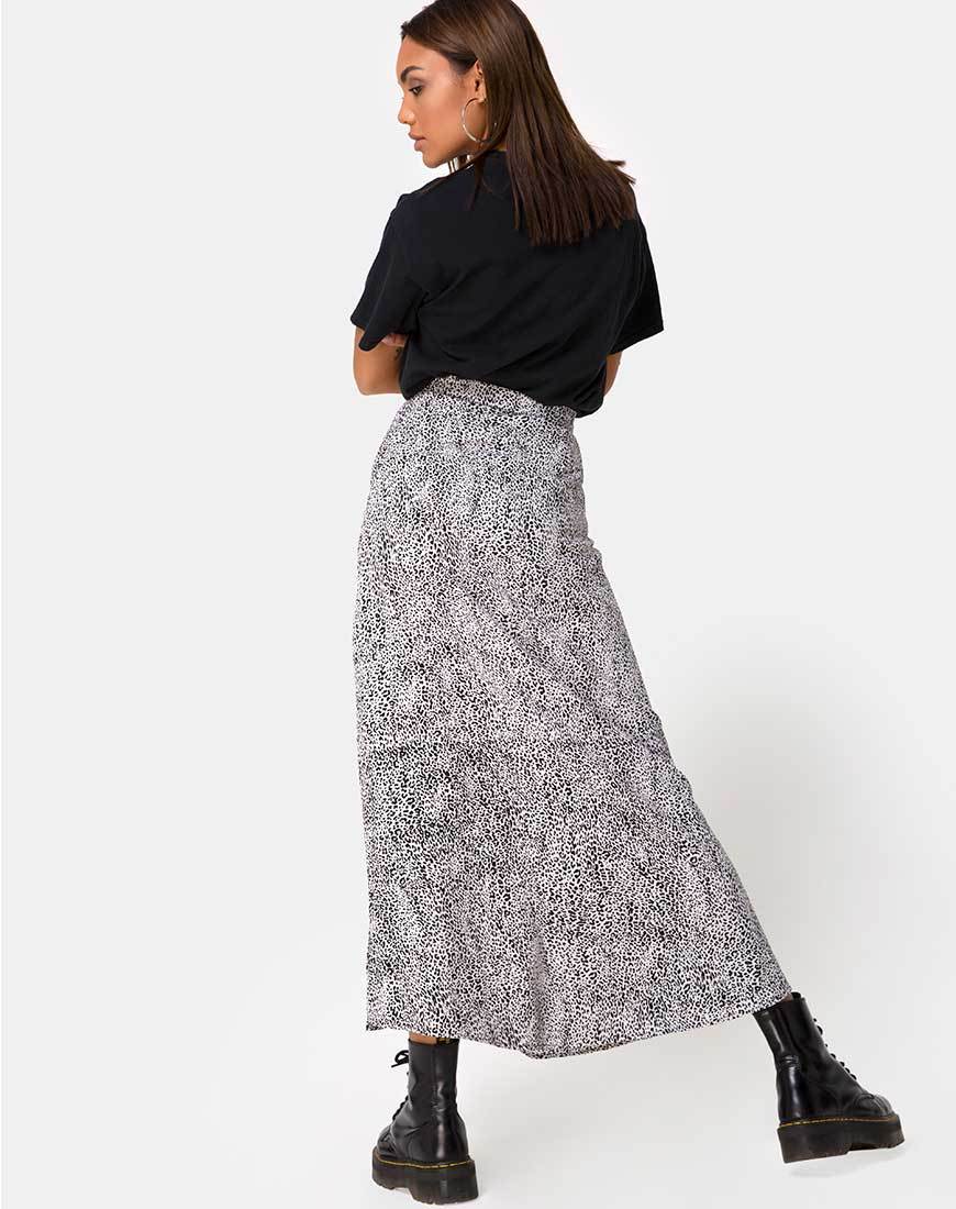 Afbeelding van Shayk Midi rok in Leo Spot zwart-wit
