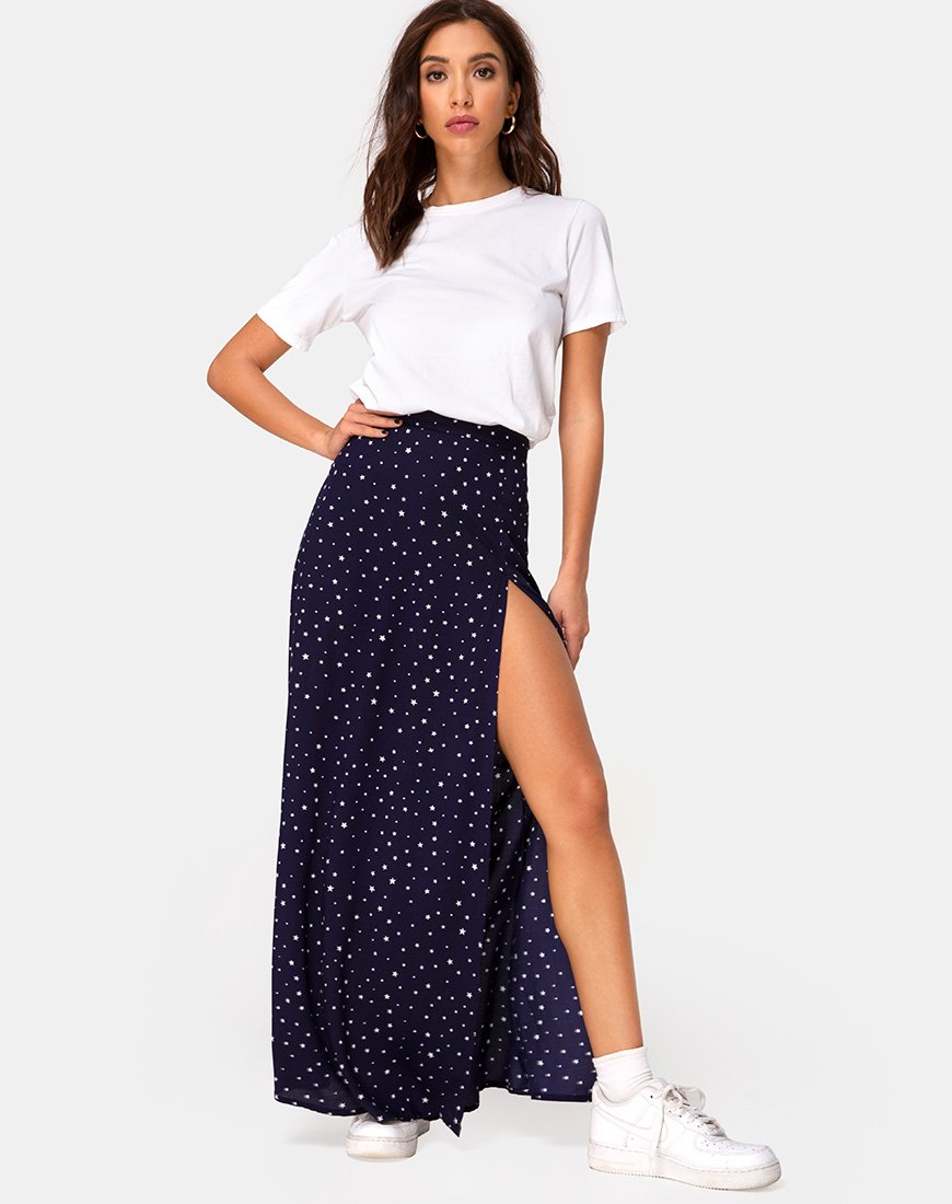 Afbeelding van Shayk Maxi rok in Starstruck Navy