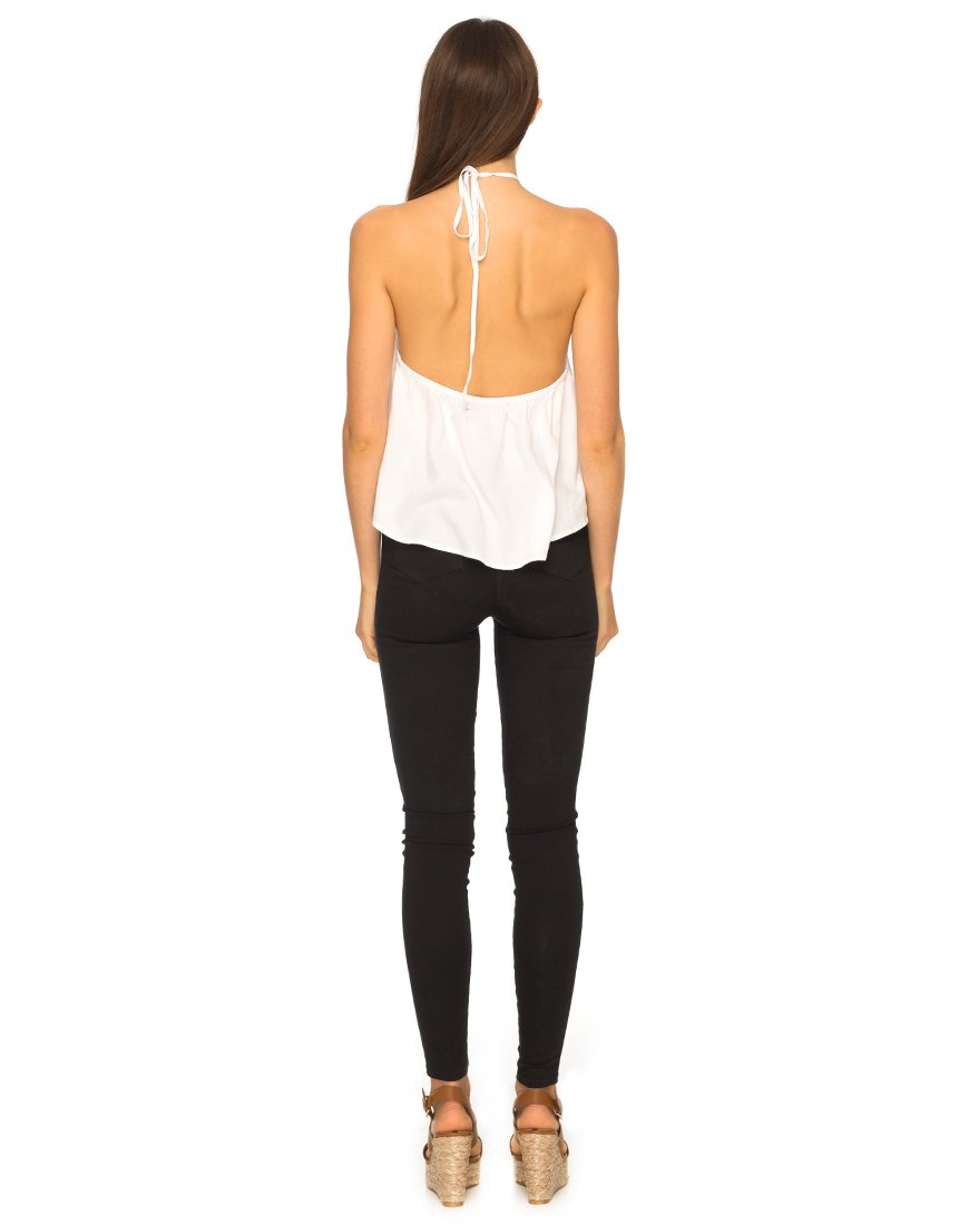 Afbeelding van Shea Halter Swing Crop Top in Wit