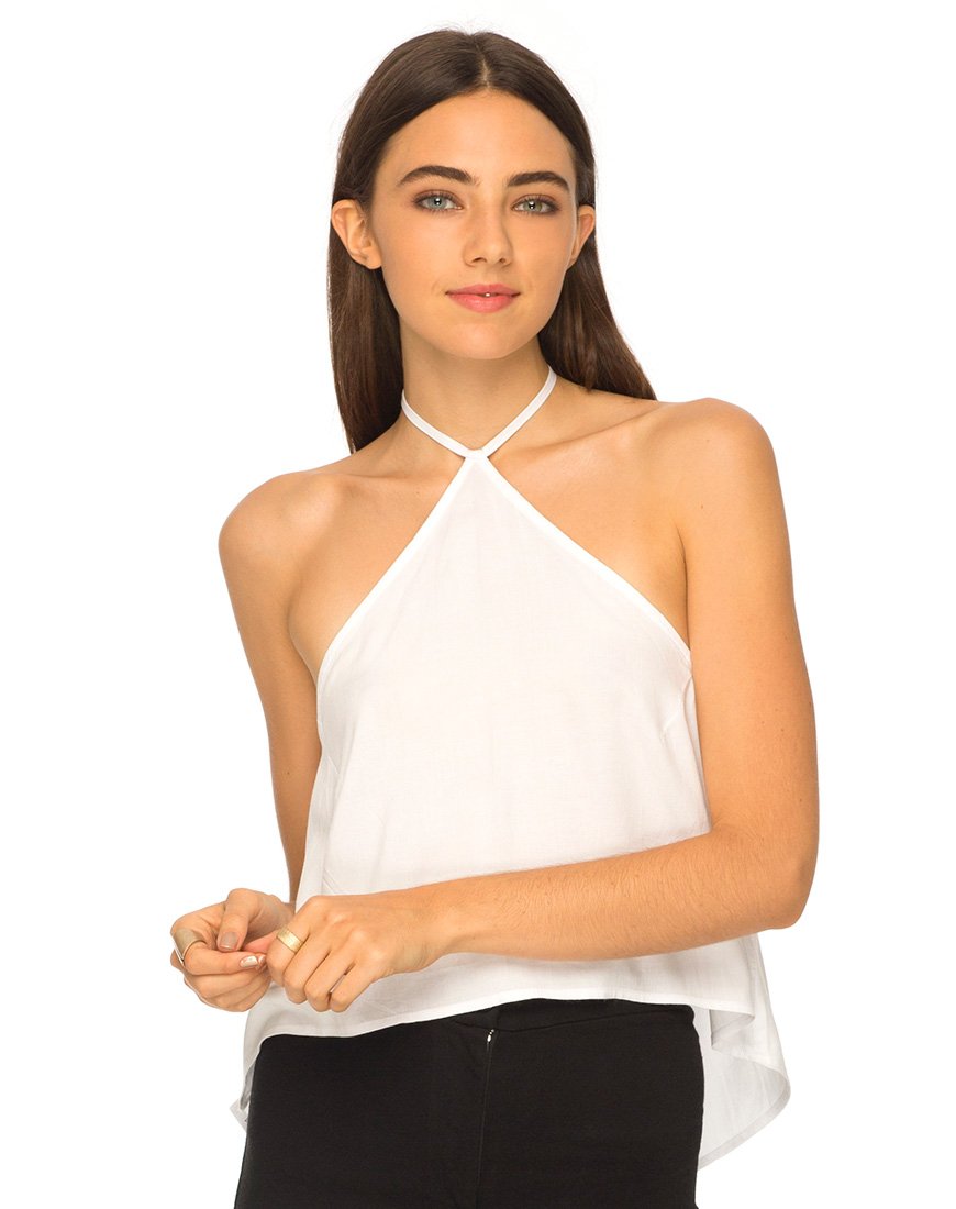Shea Halter Swing Crop Top in Wit