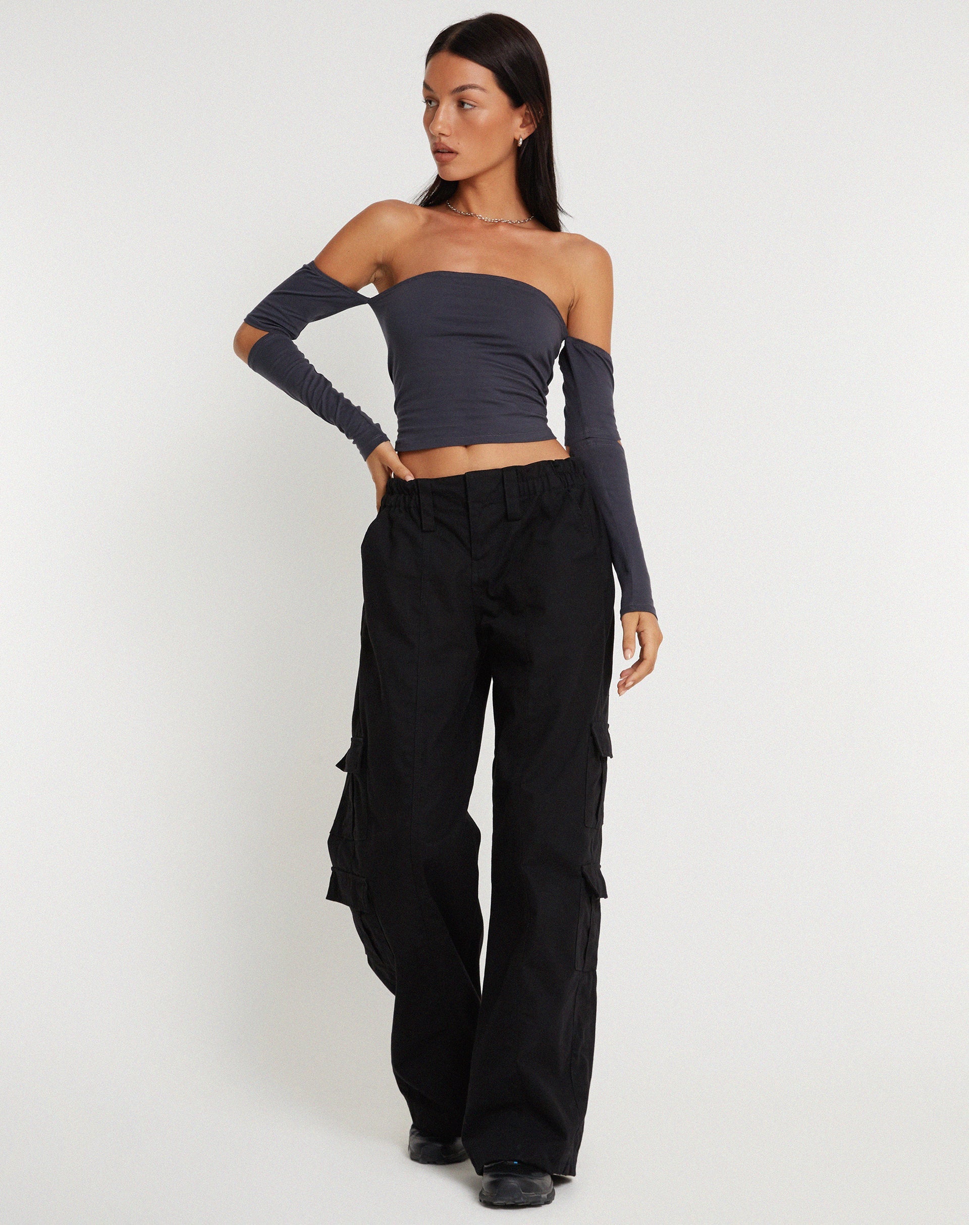 Afbeelding van Shelbo Bardot Crop Top in Ocean Storm