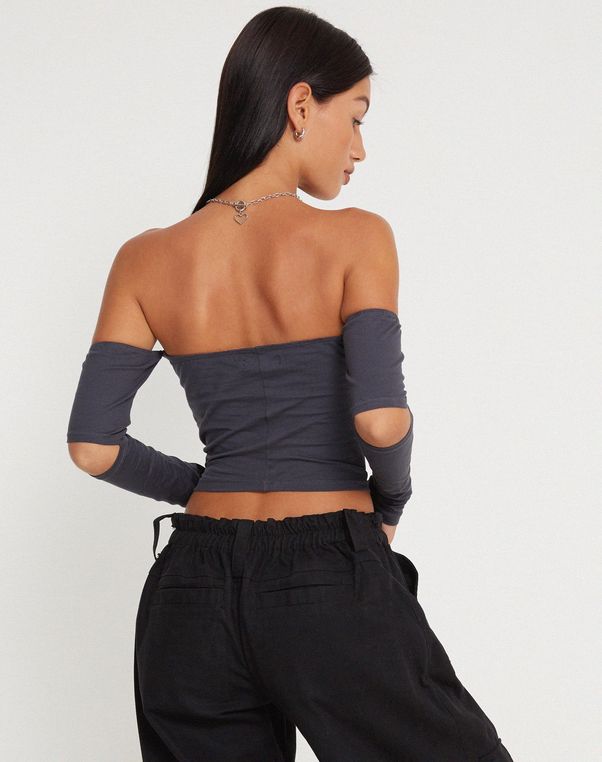 Afbeelding van Shelbo Bardot Crop Top in Ocean Storm