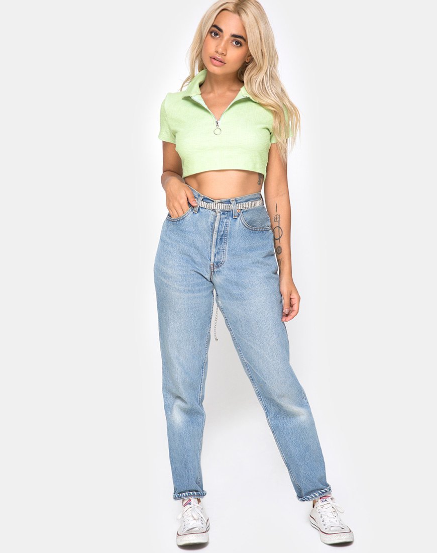 Afbeelding van Shen Crop Top in Rib Pastel Lime