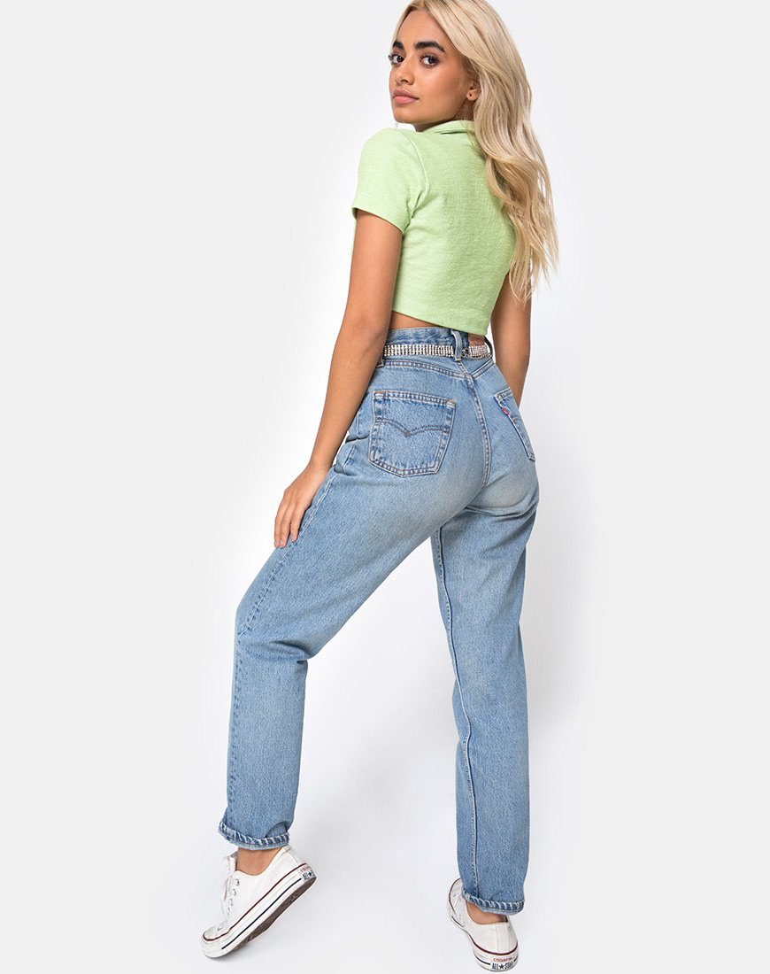 Afbeelding van Shen Crop Top in Rib Pastel Lime
