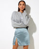 Afbeelding van SHENKA SKIRT SATIN SILVER BLUE#41